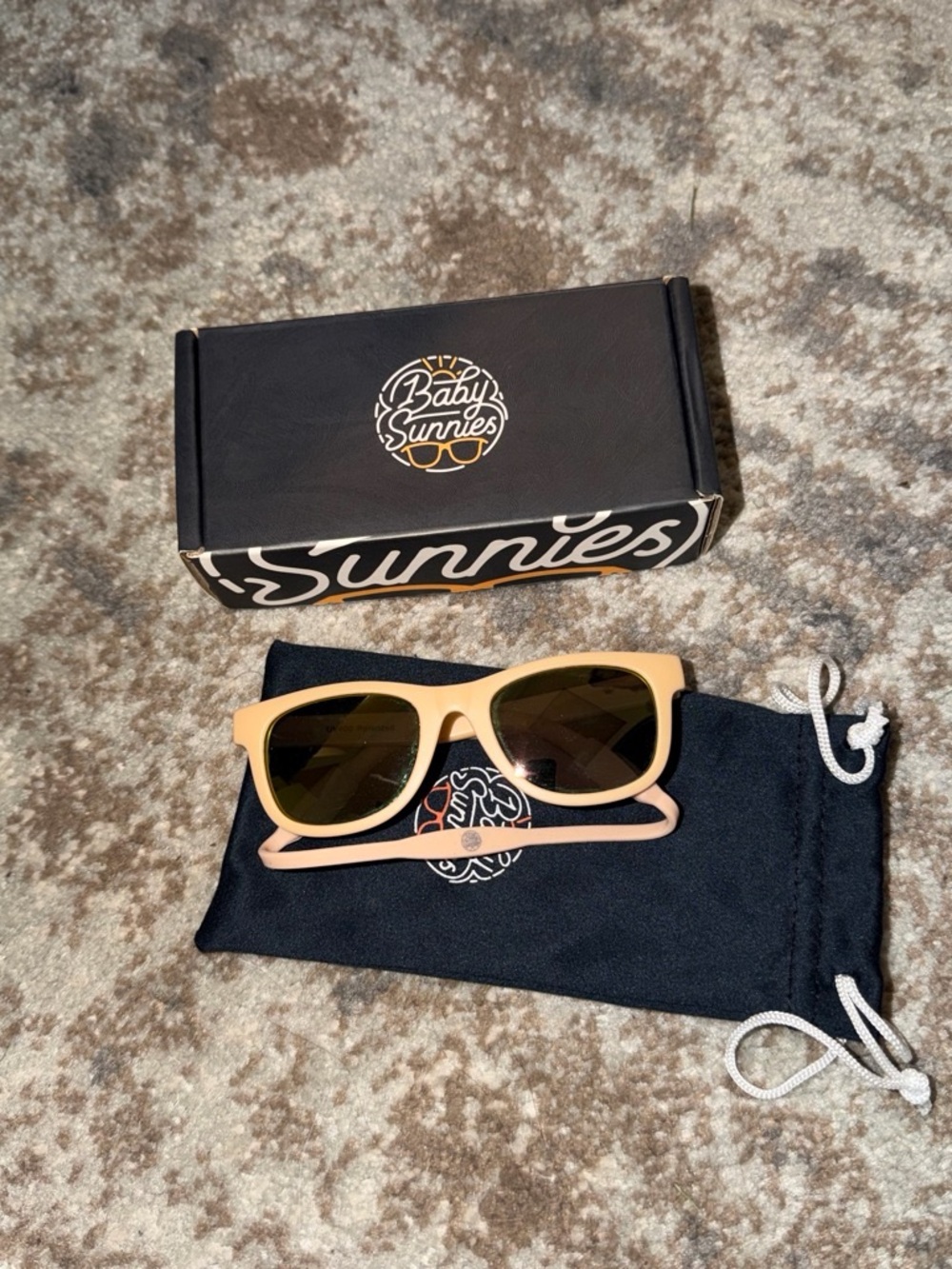 Men’s Beige Frame Sunglasses with Brown Lenses